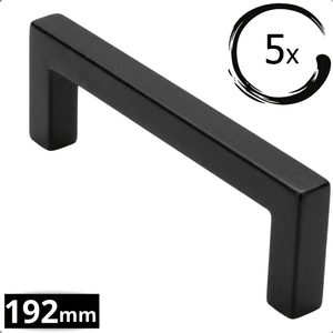 5X Handgreep 192mm RVS Zwart – Dallas