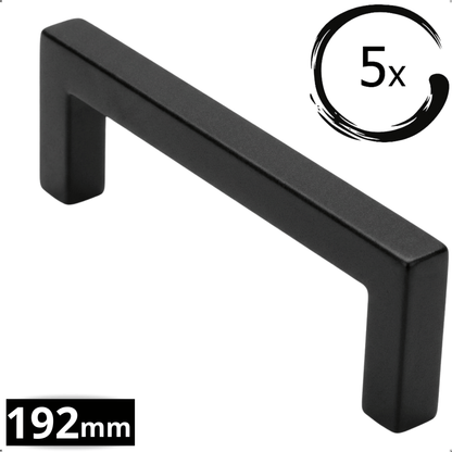 5X Handgreep 192mm RVS Zwart – Dallas