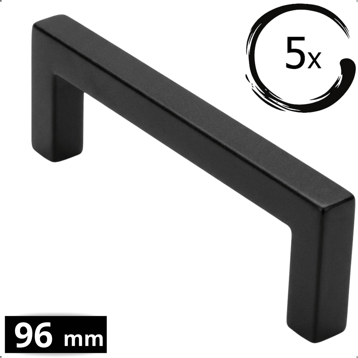 5X Handgreep 96mm RVS Zwart – Dallas