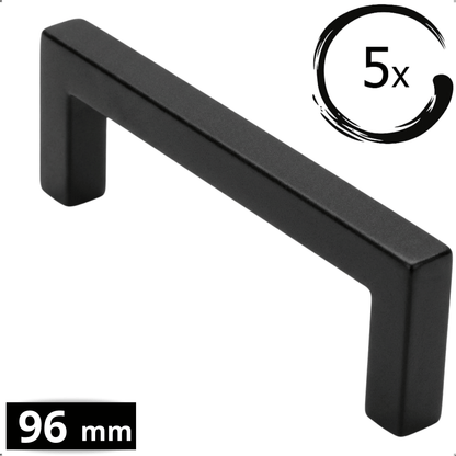 5X Handgreep 96mm RVS Zwart – Dallas