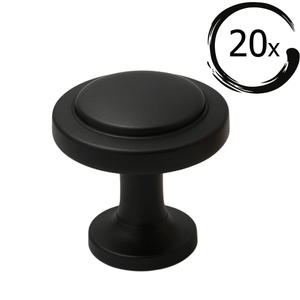 20X Deurknop Memphis 32 mm Zwart