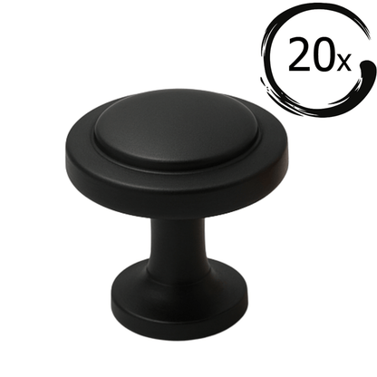 20X Deurknop Memphis 32 mm Zwart