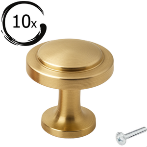 10X Deurknop Memphis 32 mm Goud
