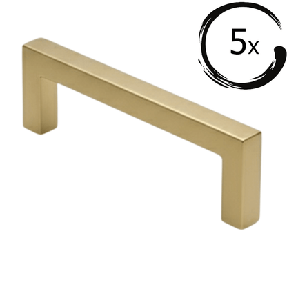 5X Handgreep Dallas 96 mm RVS Goud