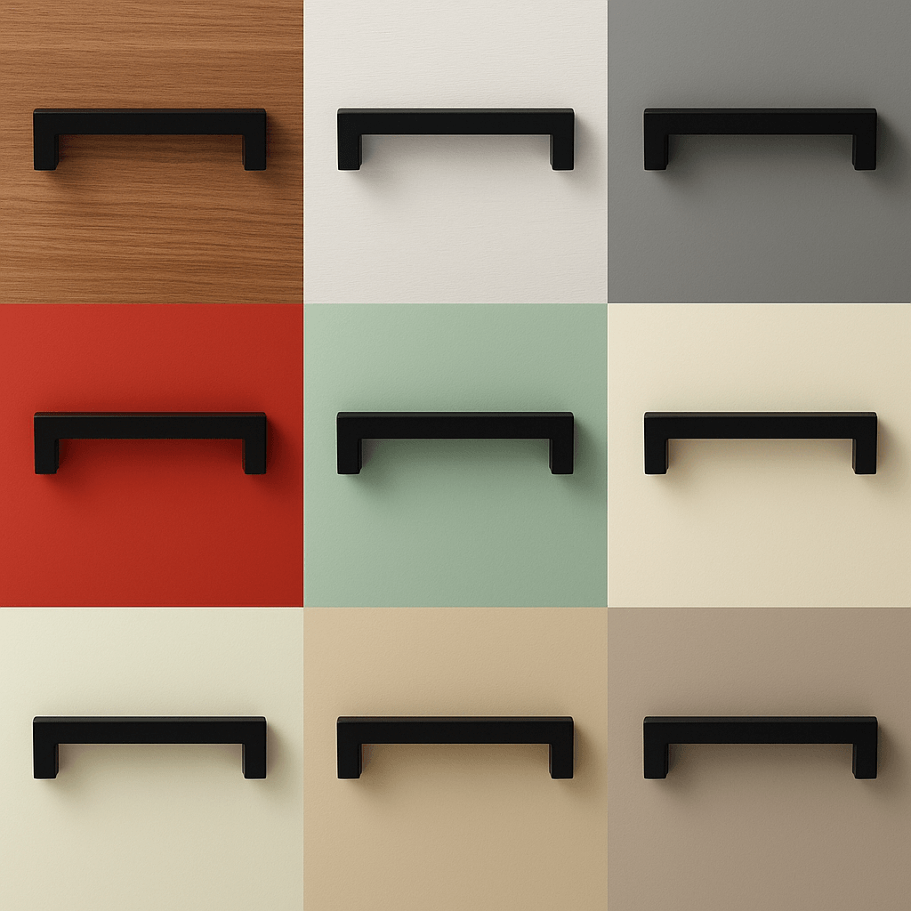 20X Handgreep Zwart 160 mm Zwart Dallas - moderne handgrepen in verschillende kleuren en teksturen.