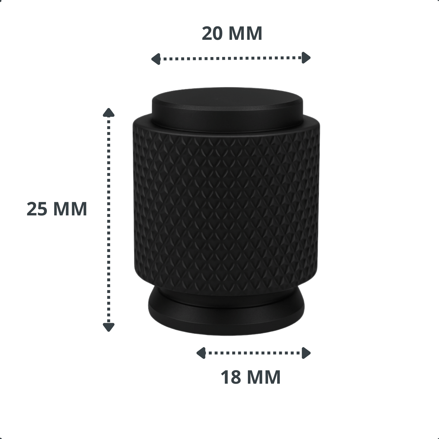 Deurknop 20mm Zwart – Dodge - BY MJM - GMJ95