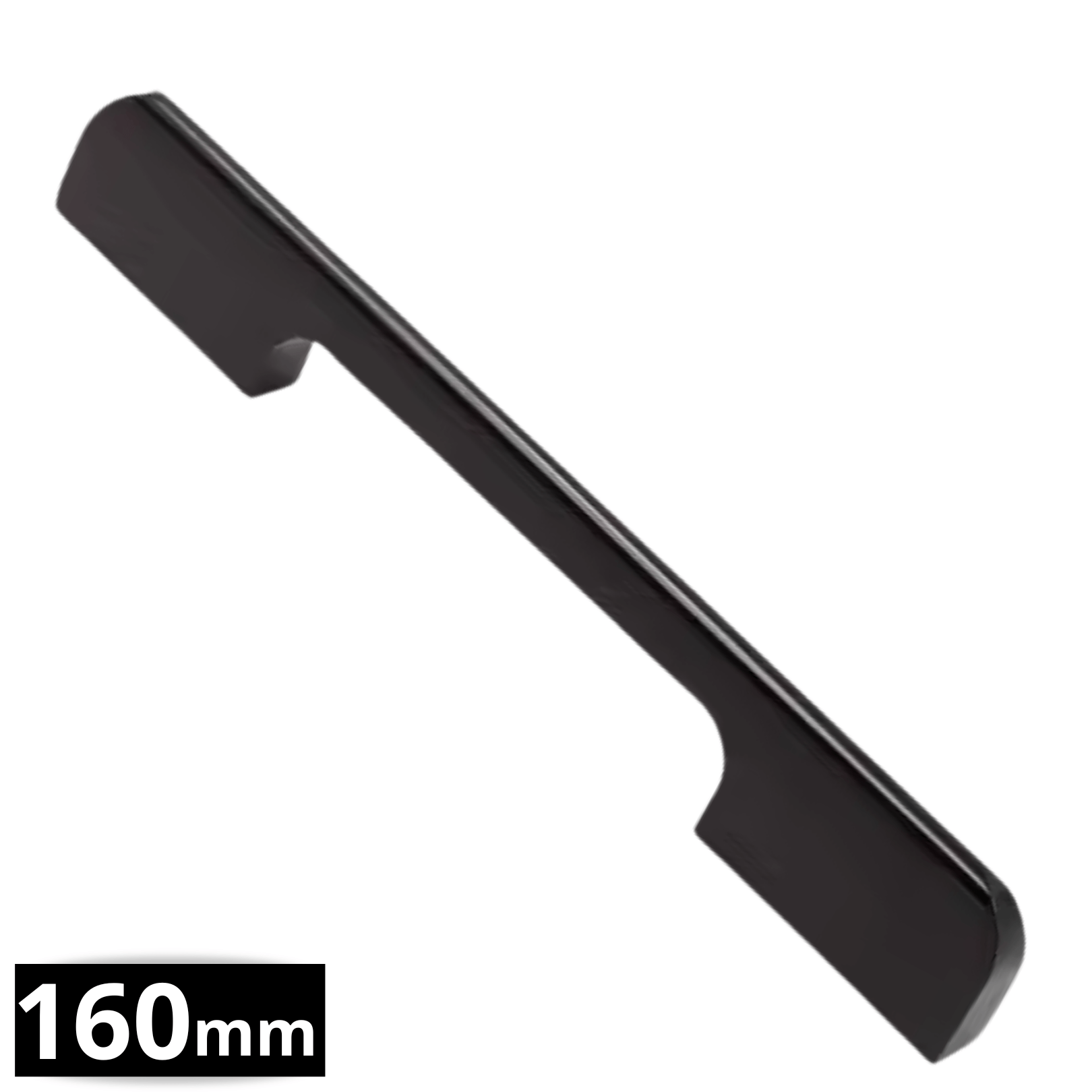 Handgreep 160mm Aluminium Zwart – Seattle - BY MJM - GMJ16