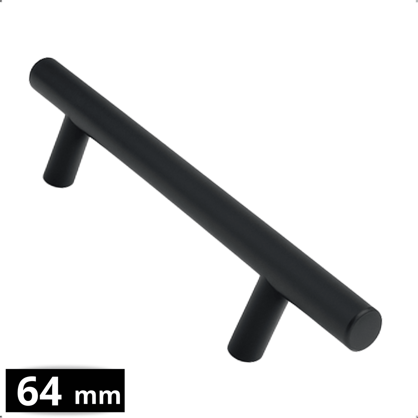 Handgreep 64 RVS Zwart – Denver - BY MJM - GMJ134