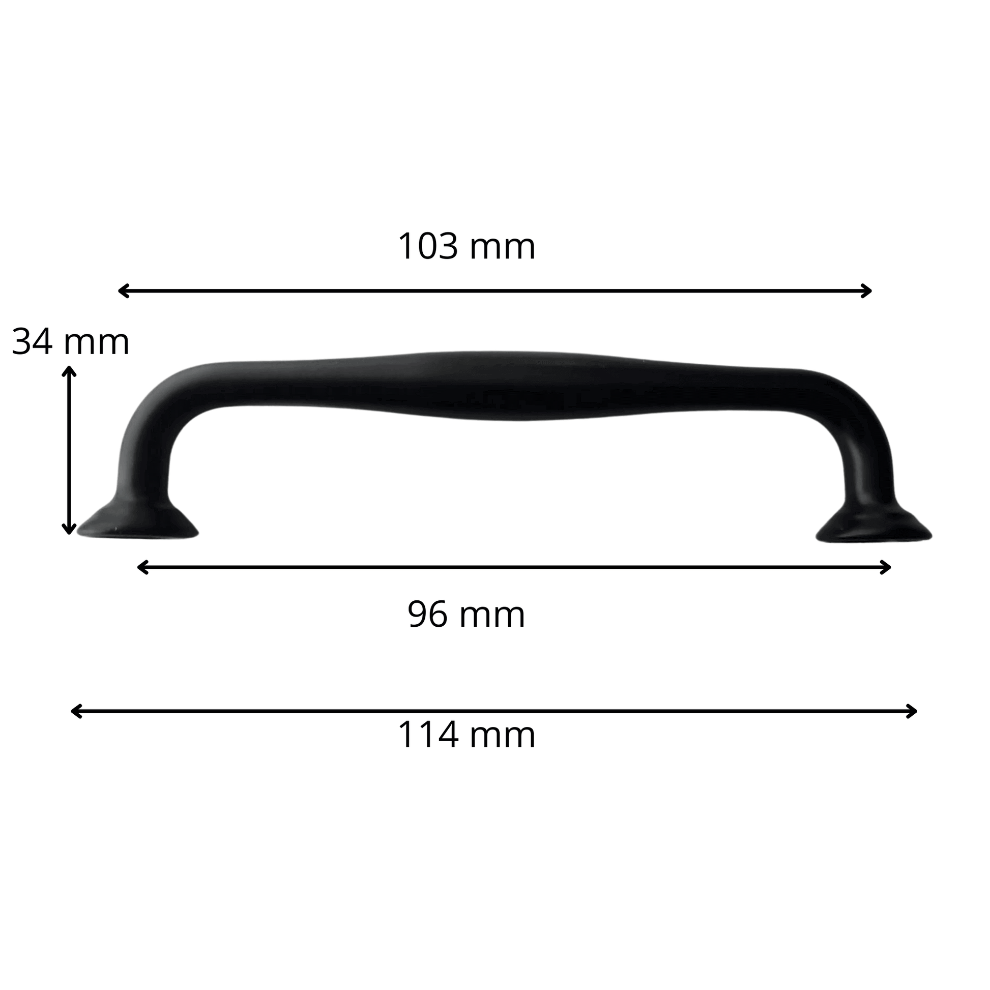Handgreep 96mm Zwart – Laredo - BY MJM - GMJ46
