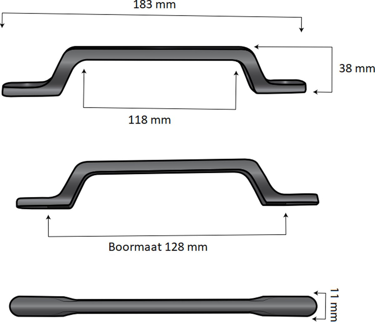 Handle Classic 128 MM Black